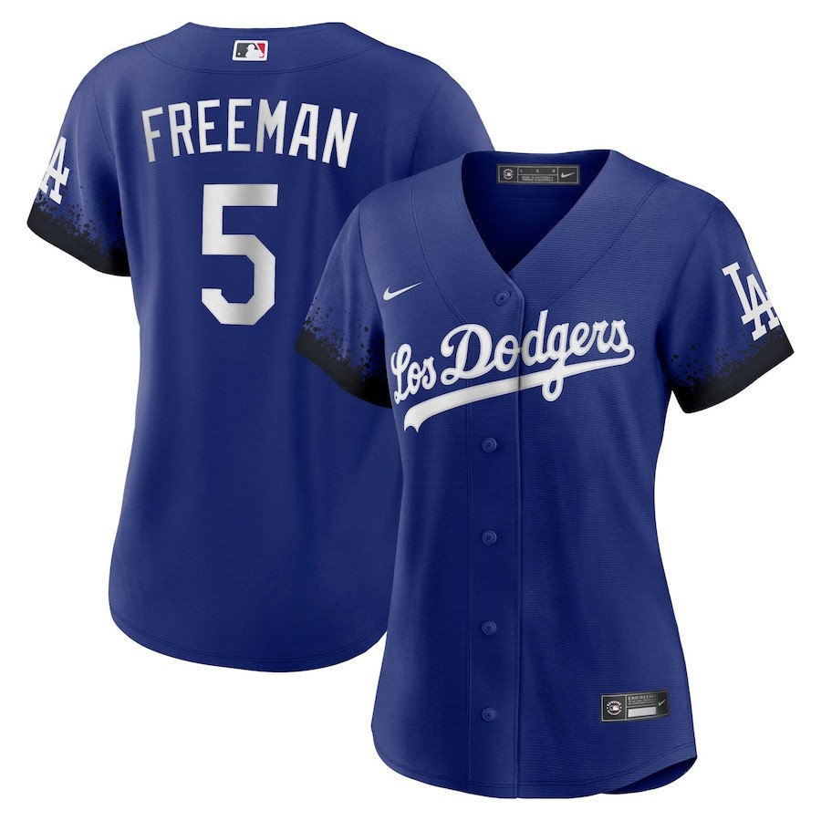 Freddie Freeman 5 Los Angeles Dodgers Women's City Connect Player Baseball Jersey - Royal 