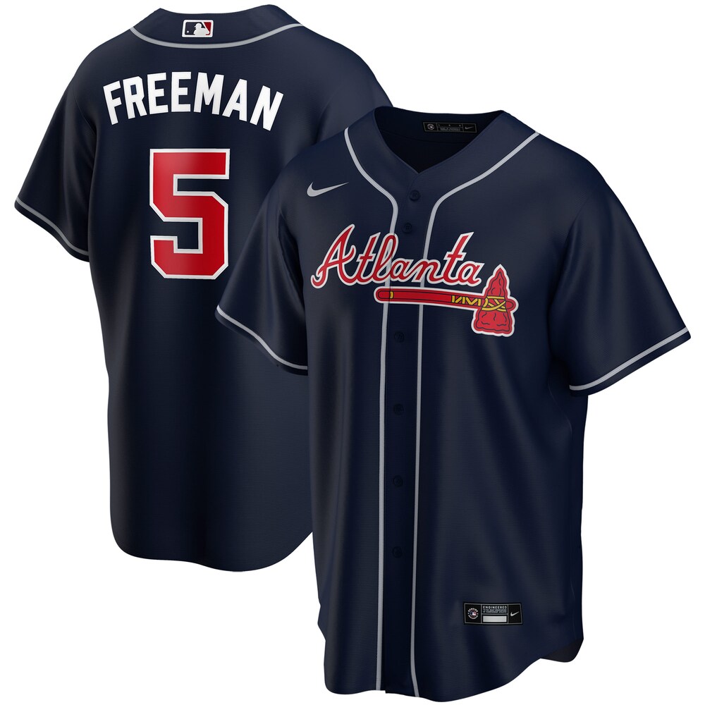 Freddie Freeman Atlanta Braves Alternate 2020 Player Baseball Jersey - Navy