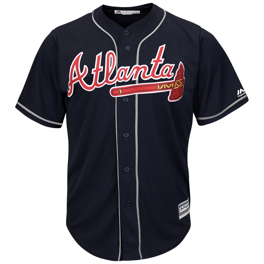 Alternative view of Freddie Freeman Atlanta Braves Majestic Big And Tall Alternate Cool Base Replica Player Baseball Jersey - Navy