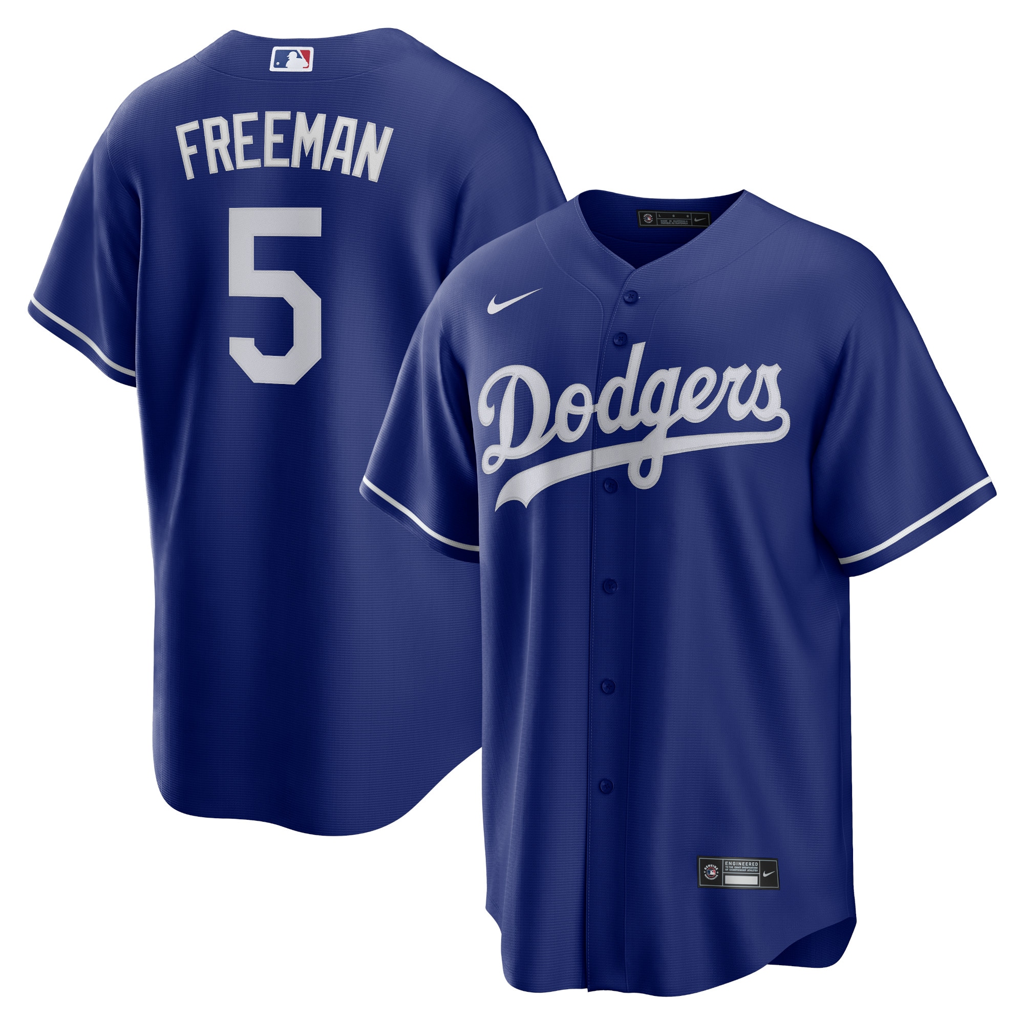 Alternative view of Freddie Freeman Los Angeles Dodgers Alternate Replica Player Baseball Jersey – Royal