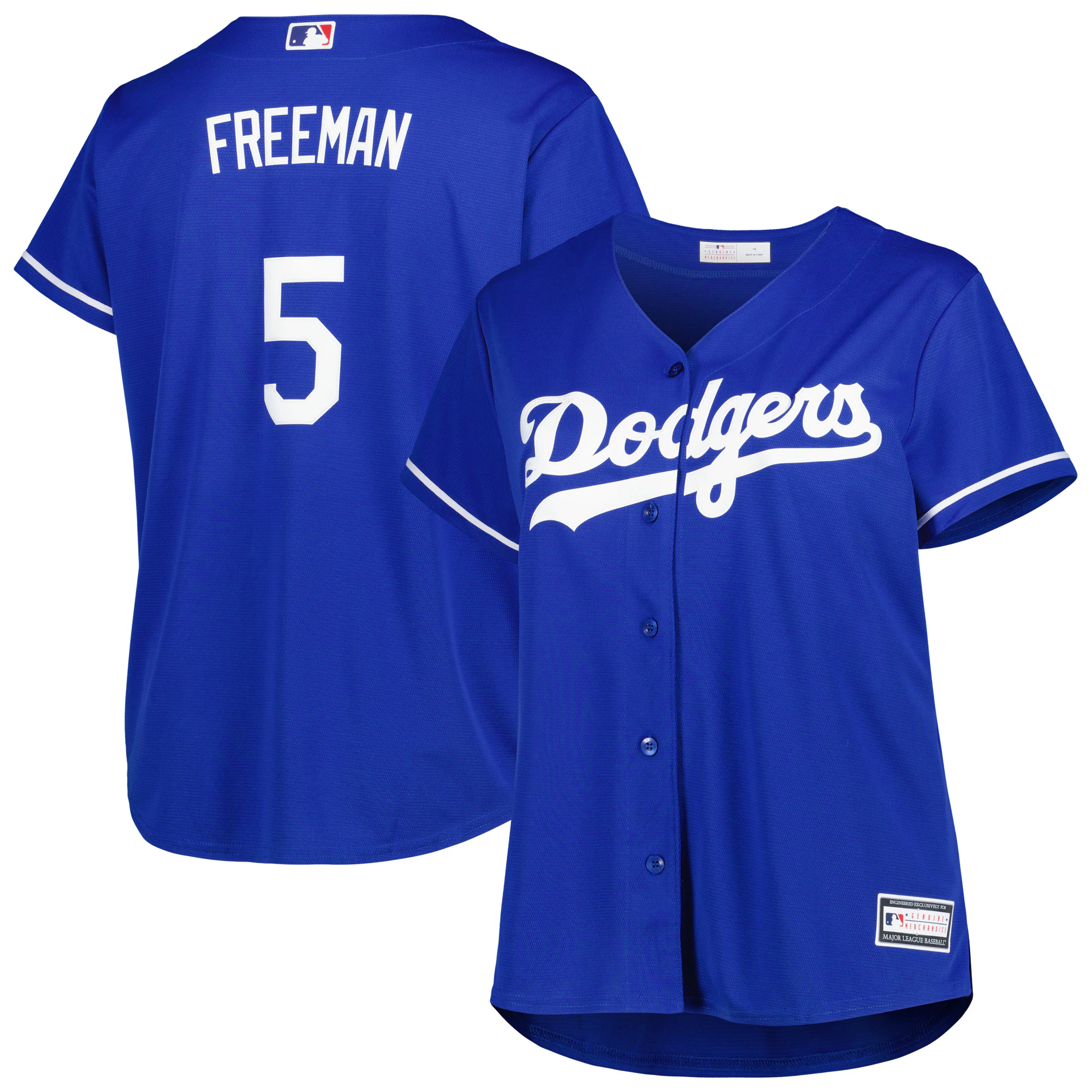 Freddie Freeman Los Angeles Dodgers Women's Plus Size Replica Player Baseball Jersey - Royal