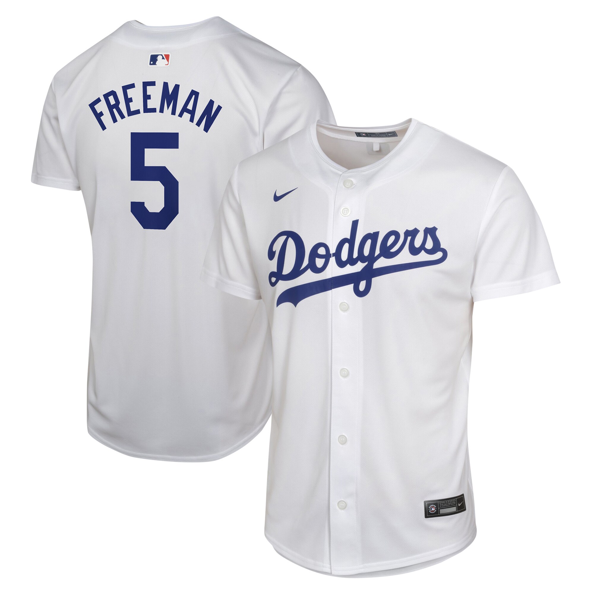 Freddie Freeman Los Angeles Dodgers Youth Home Game Player Baseball Jersey - White