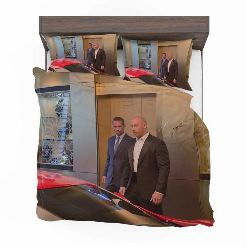 Alternative view of Furious 7 Movie Vin Diesel Paul Walker Bedding Set - Custom Bedding Set