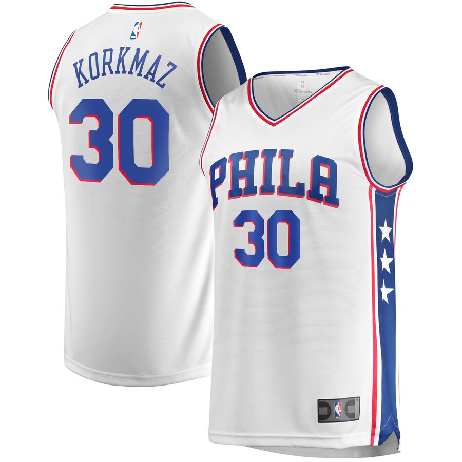 Furkan Korkmaz Philadelphia 76ers Fanatics Branded Fast Break Player Basketball Jersey – Association Edition – White