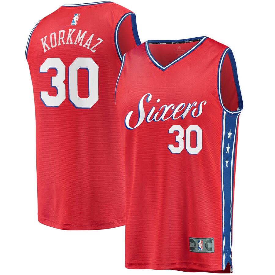 Furkan Korkmaz Philadelphia 76ers Fanatics Branded Youth Fast Break Player Basketball Jersey - Statement Edition - Red