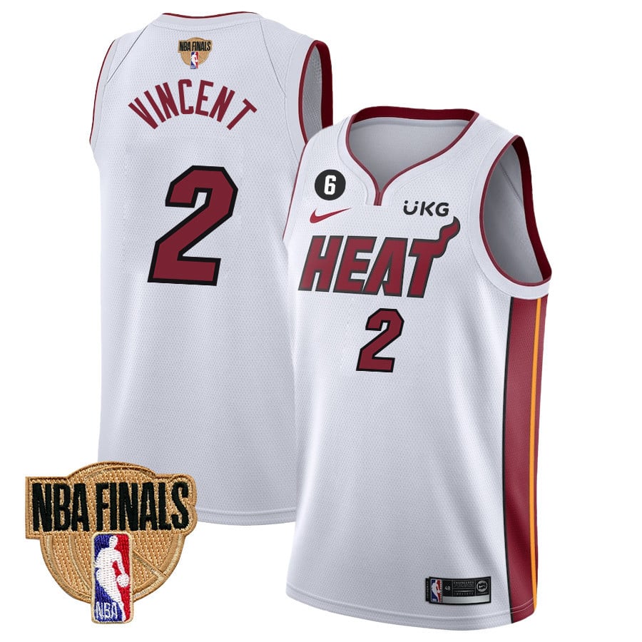 Gabe Vincent 2 Miami Heat Final Champions 2023 Swingman Basketball Jersey - White - JS239 