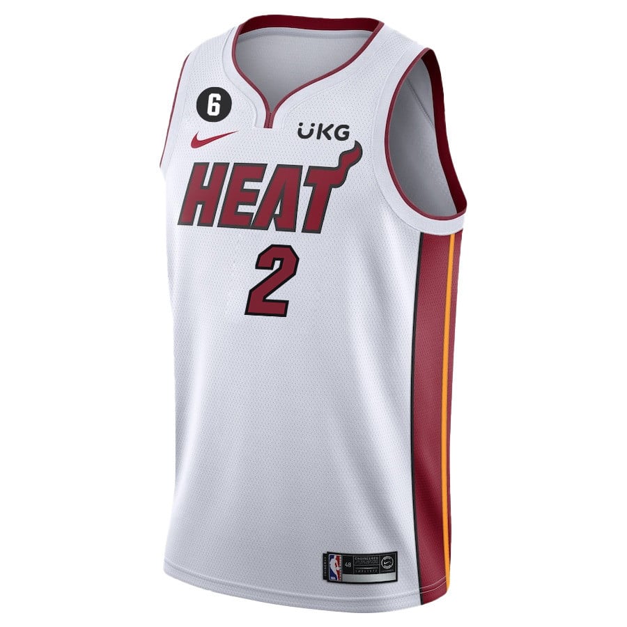 Alternative view of Gabe Vincent 2 Miami Heat Final Champions 2023 Swingman Basketball Jersey - White - JS239 