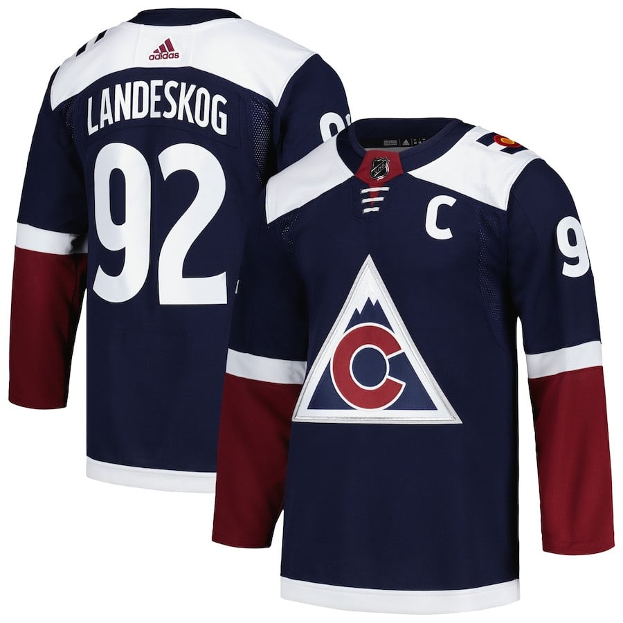 Gabriel Landeskog 92 Colorado Avalanche Alternate Primegreen Men Hockey Jersey - Navy - JS999 