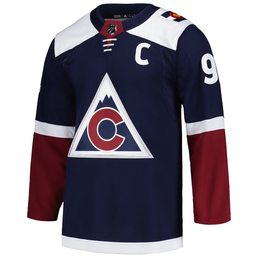 Alternative view of Gabriel Landeskog 92 Colorado Avalanche Alternate Primegreen Men Hockey Jersey - Navy - JS999 