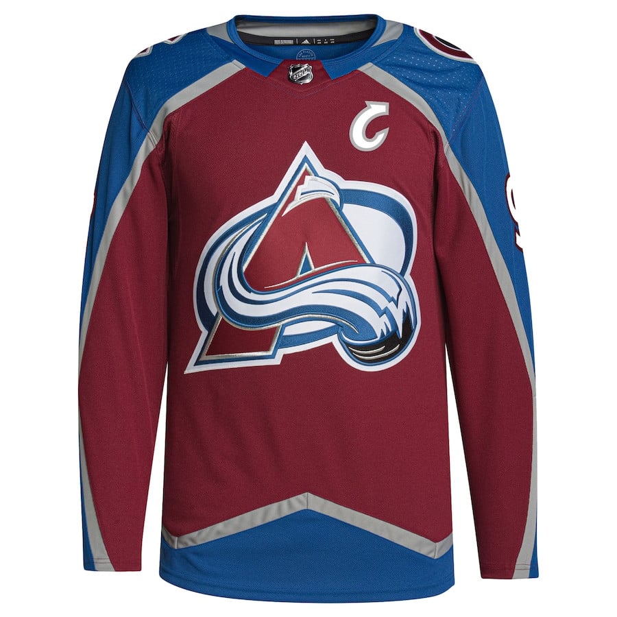 Alternative view of Gabriel Landeskog 92 Colorado Avalanche Primegreen Men Hockey Jersey - Burgundy - JS262 