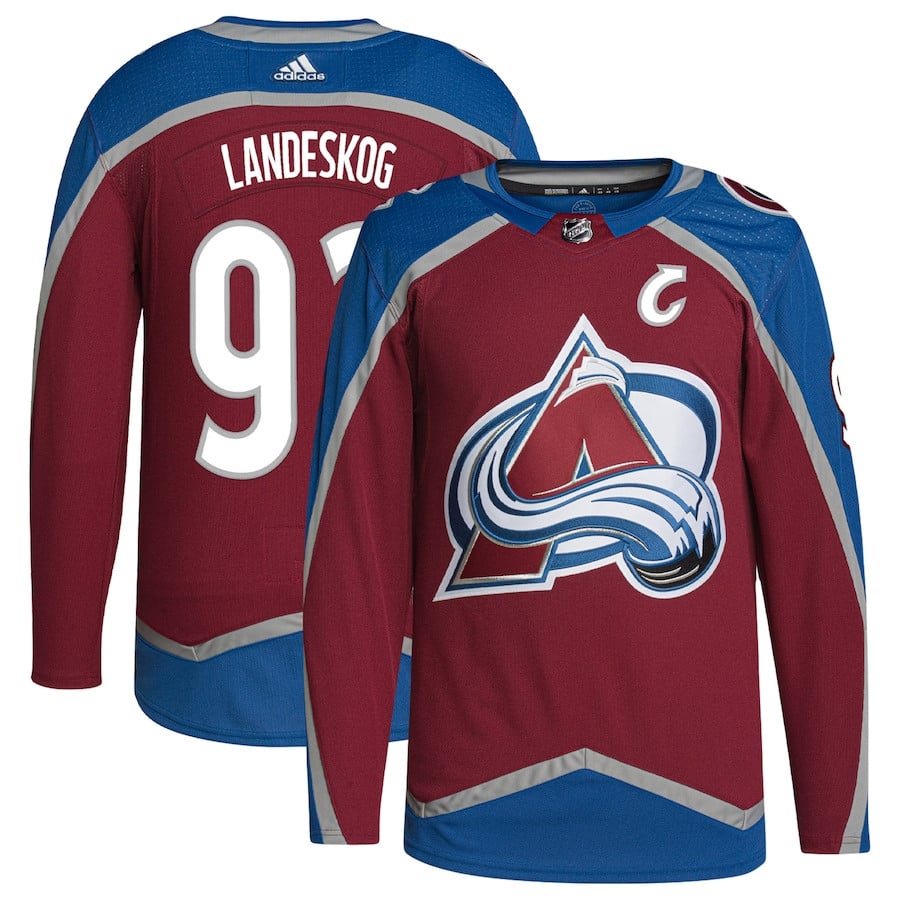 Gabriel Landeskog 92 Colorado Avalanche Primegreen Men Hockey Jersey - Burgundy - JS262 