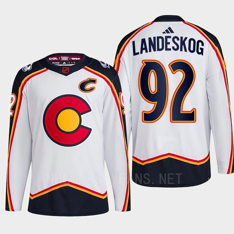 Gabriel Landeskog 92 Reverse Retro 2.0 2022 Colorado Avalanche White Hockey Jersey Primegreen - JS593 