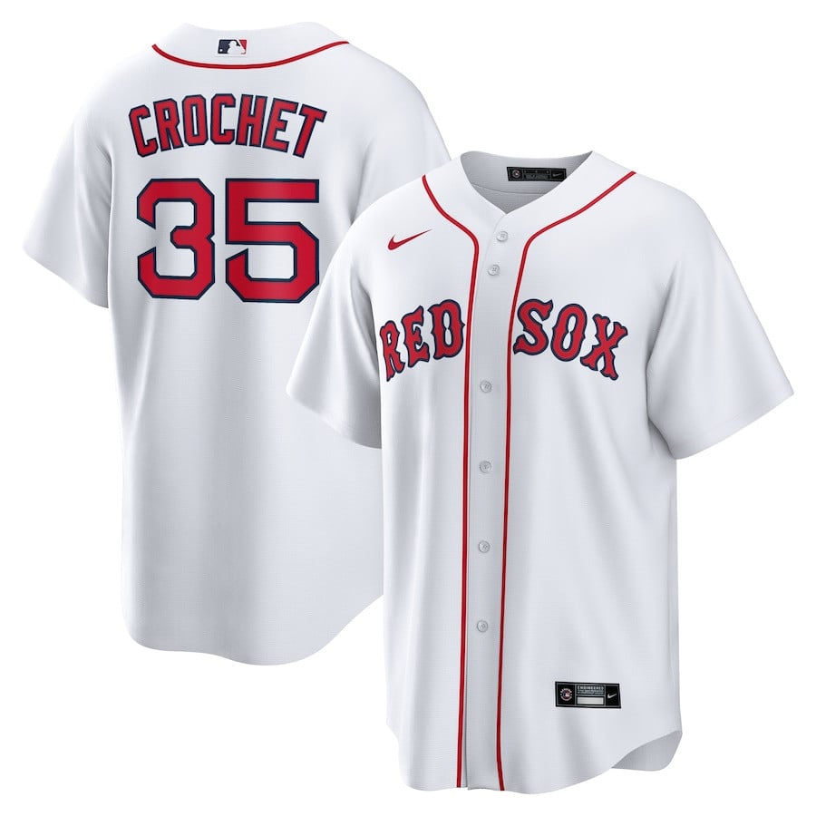 Garrett Crochet 35 Boston Red Sox Home Men Baseball Jersey - White