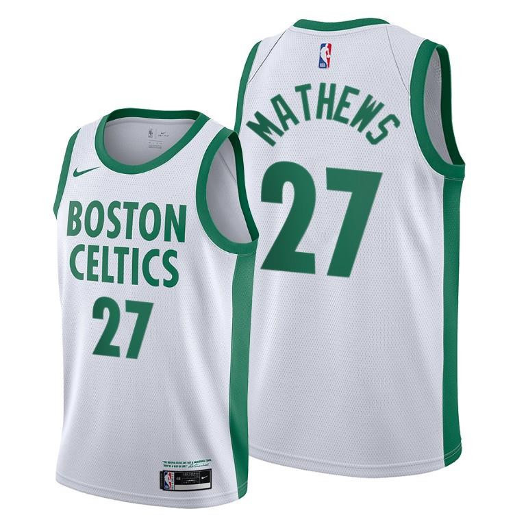 Garrison Mathews Boston Celtics White City Edition Basketball Jersey 27 - Men Basketball Jersey - JS197
