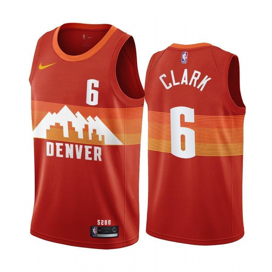 Gary Clark Denver Nuggets City Edition Orange 6 Basketball Jersey Trade - JS668 