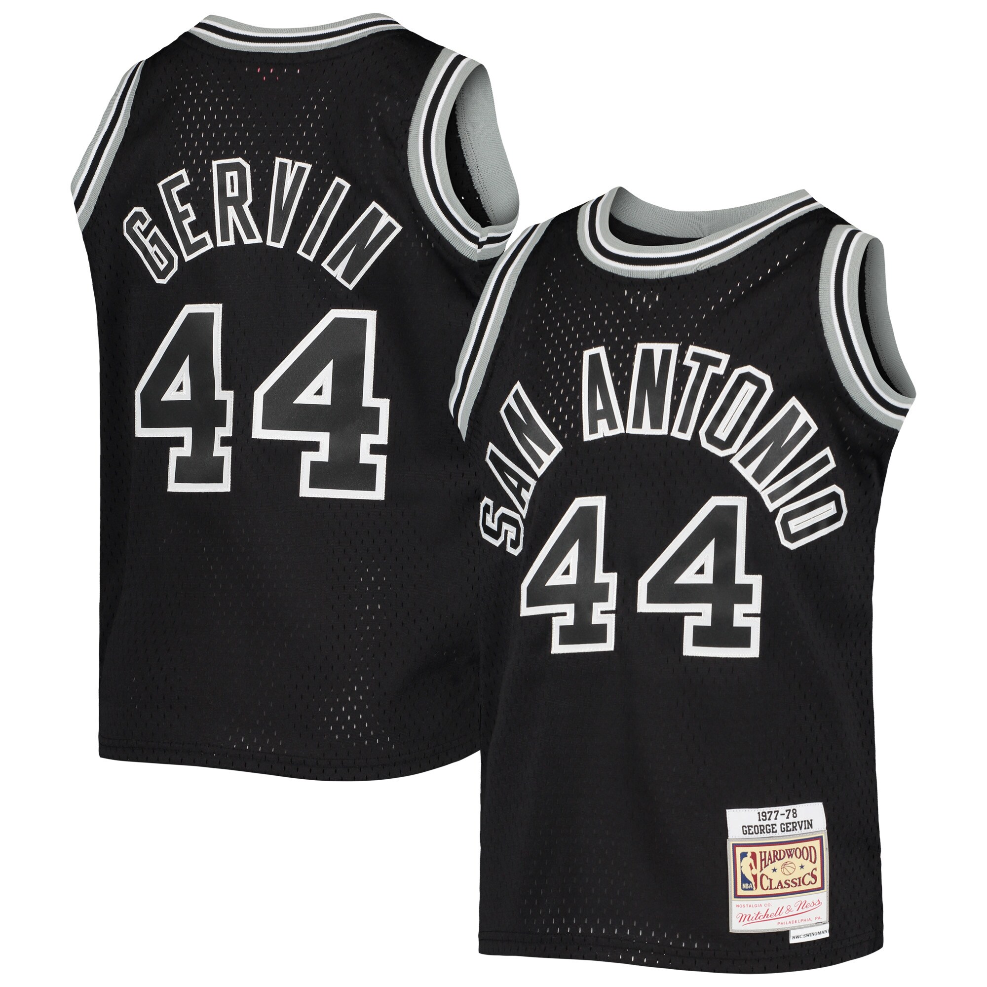 Alternative view of George Gervin San Antonio Spurs Mitchell & Ness Youth 1978/79 Hardwood Classics Swingman Basketball Jersey - Black