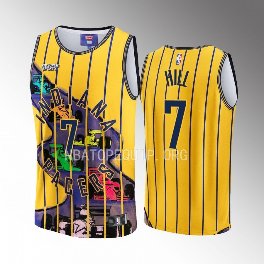 George Hill 7 Indiana Pacers NBA & KidSuper Studios Unisex Hometown Basketball Jersey - JS796 