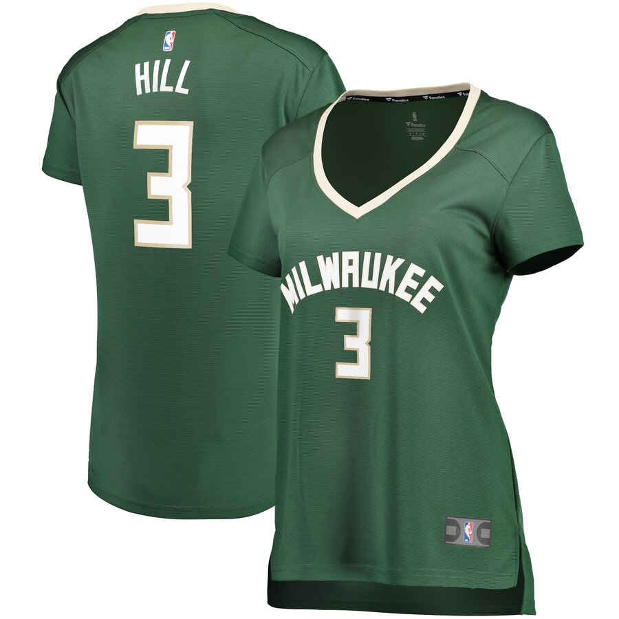George Hill Milwaukee Bucks Fanatics Branded Women's Fast Break Replica Player Basketball Jersey - Icon Edition - Hunter Green