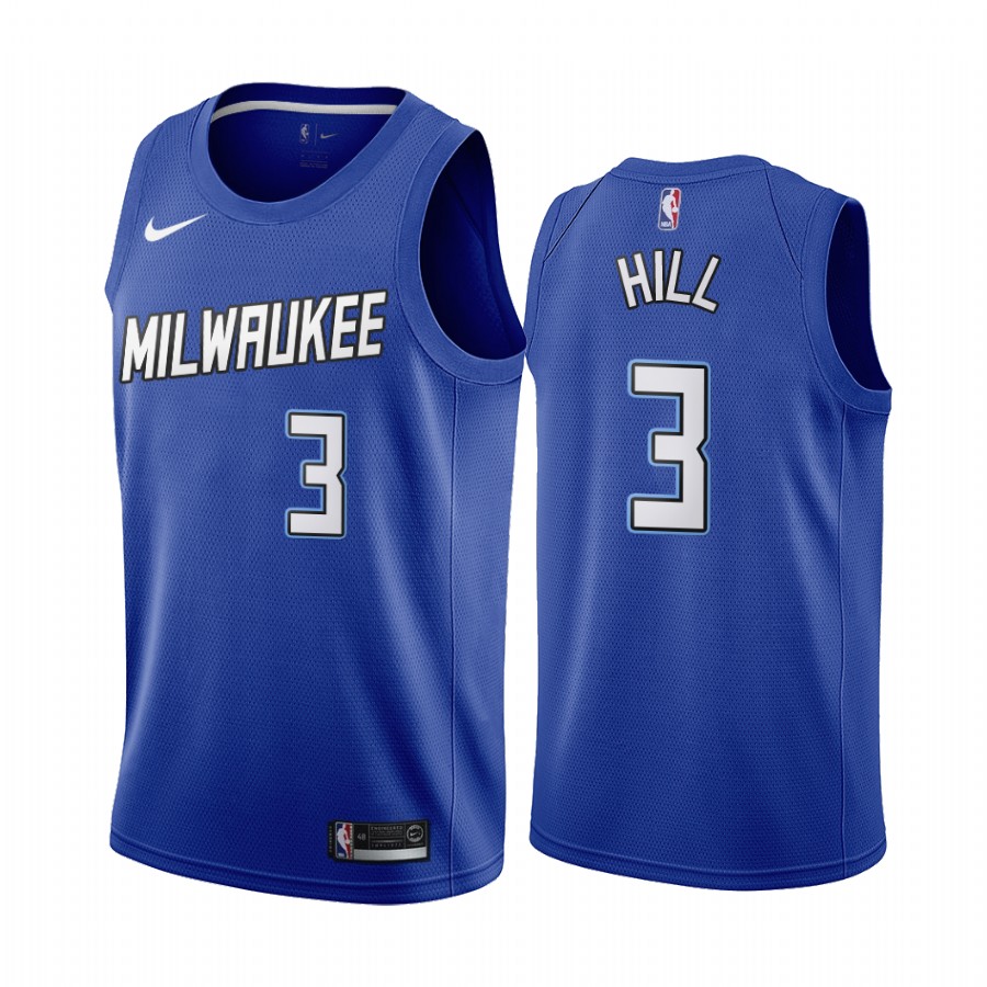 George Hill Milwaukee Bucks Navy City Edition New Uniform 2020-21 Basketball Jersey