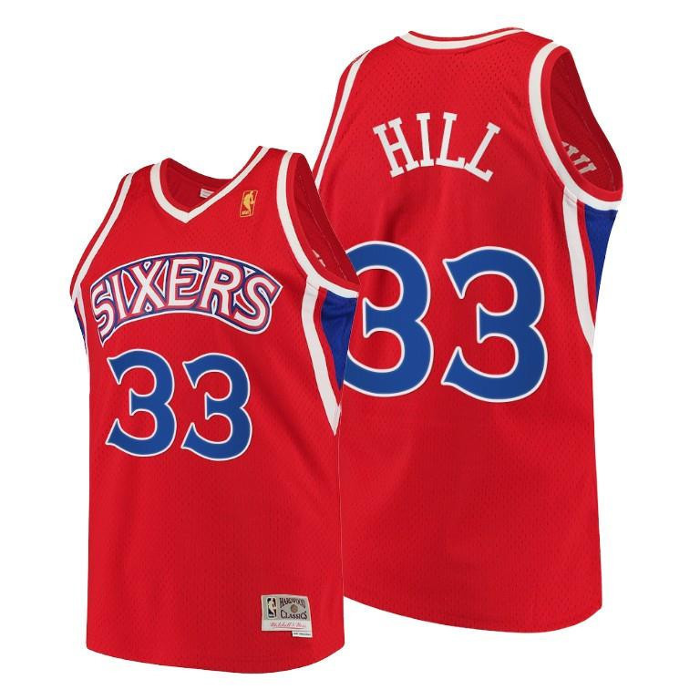 George Hill Philadelphia 76ers Red Throwback 90s Basketball Jersey HWC Swingman - Men Basketball Jersey - JS932 