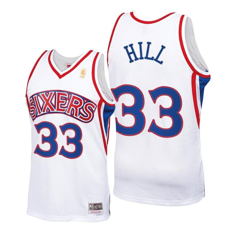 George Hill Philadelphia 76ers White Throwback 90s Basketball Jersey HWC Swingman - Men Basketball Jersey - JS447 
