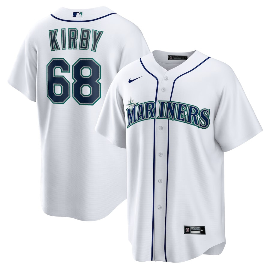George Kirby 68 Seattle Mariners Home Men Baseball Jersey - White 