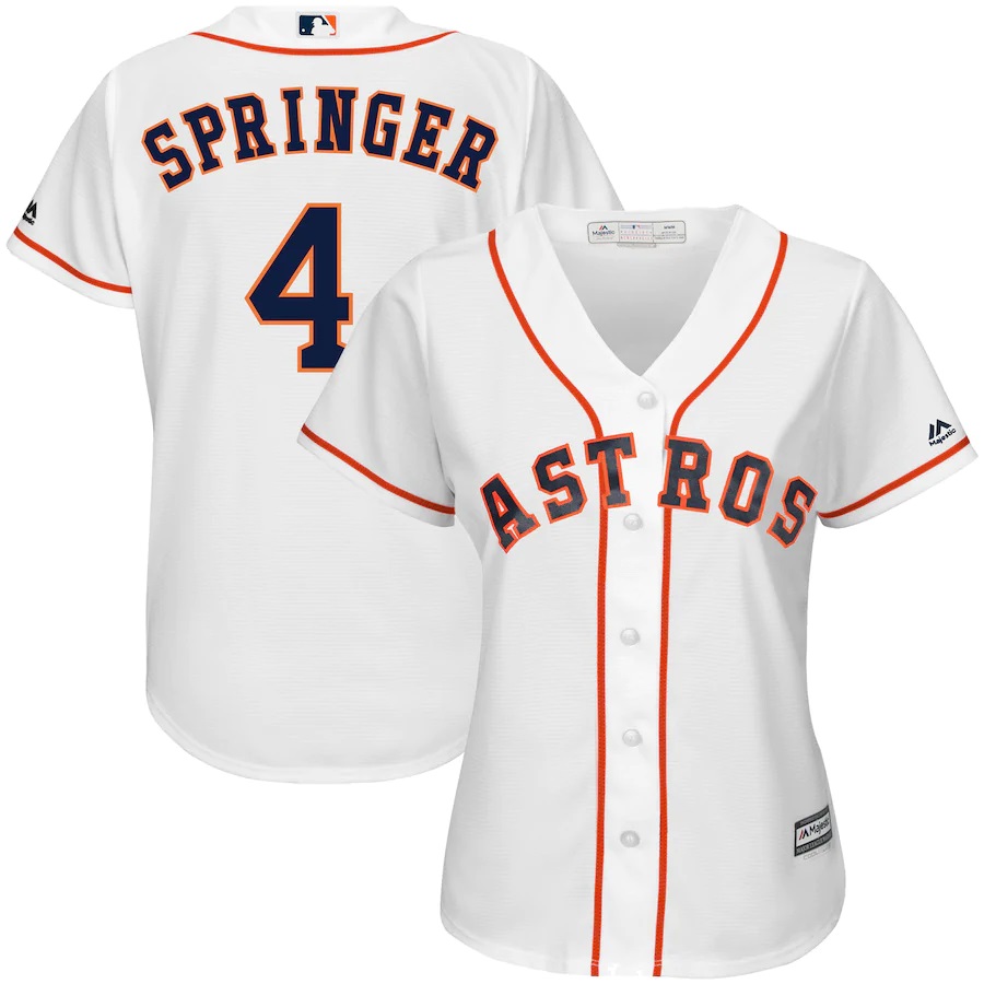 George Springer Houston Astros Majestic Women's Team Cool Base Player Baseball Jersey - White