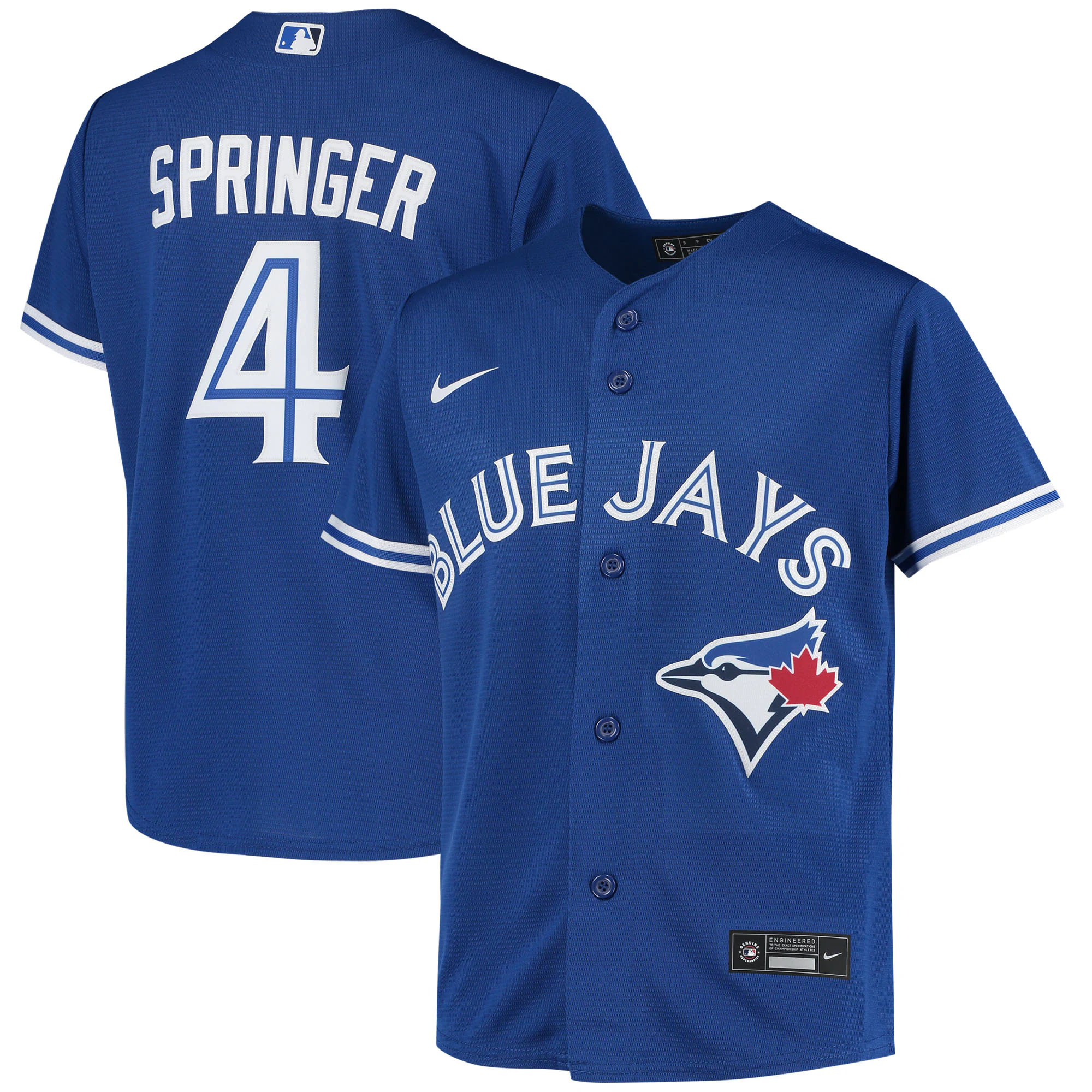 George Springer Toronto Blue Jays Youth Alternate Replica Player Baseball Jersey - Royal