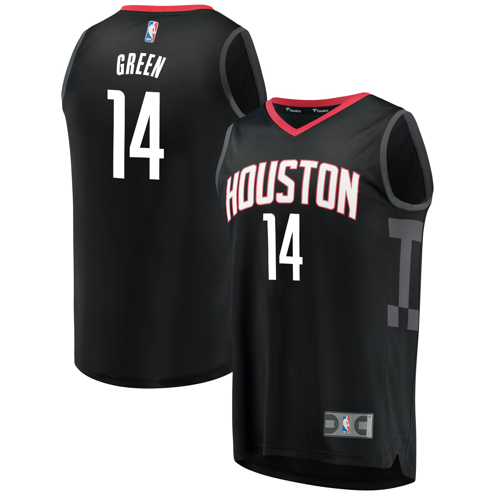 Alternative view of Gerald Green Houston Rockets Fanatics Branded Fast Break Replica Player Basketball Jersey Black – Statement Edition