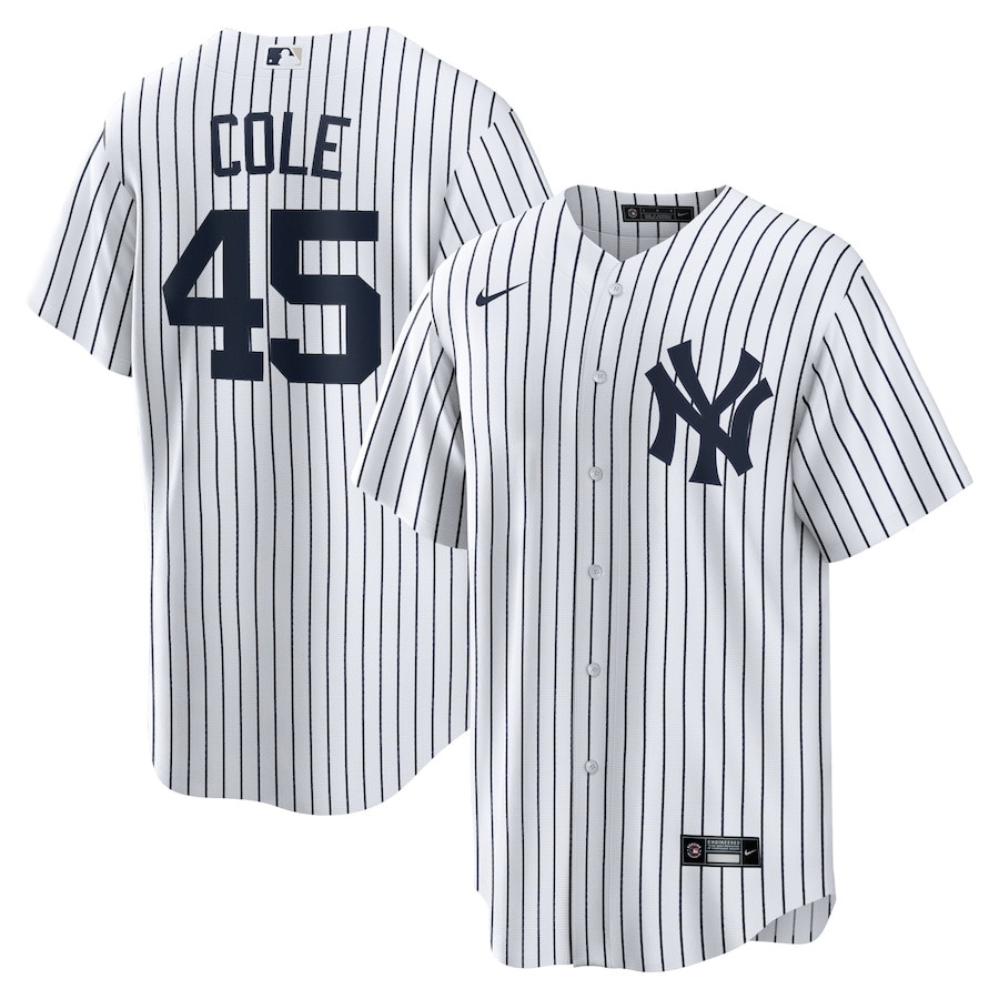 Gerrit Cole 45 New York Yankees Home Men Baseball Jersey - White 