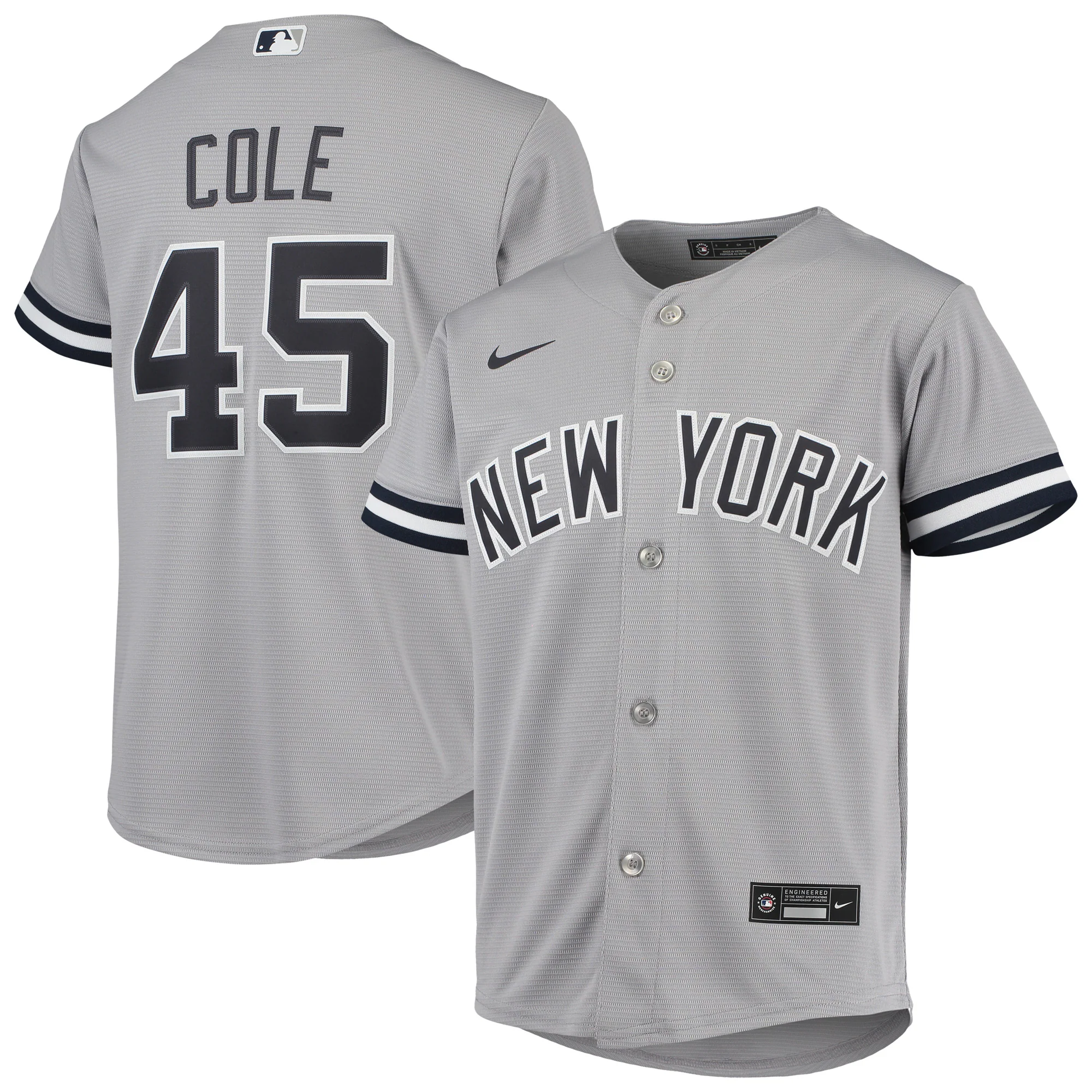 Gerrit Cole New York Yankees Youth Alternate Replica Player Baseball Jersey - Gray