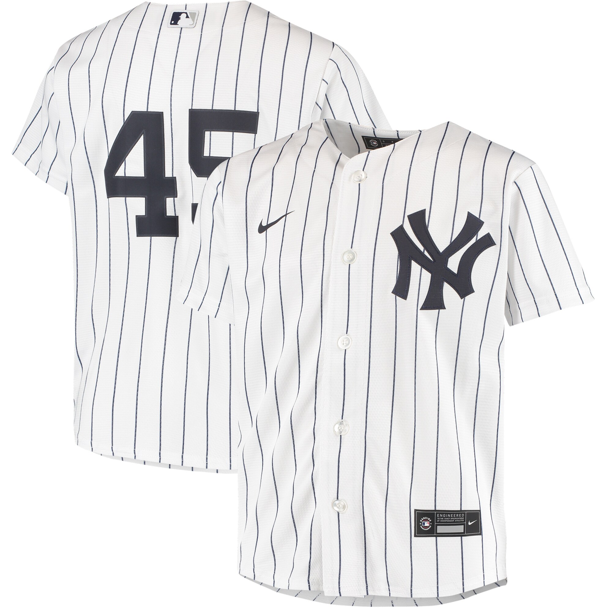 Alternative view of Gerrit Cole New York Yankees Youth Alternate Replica Player Baseball Jersey – White
