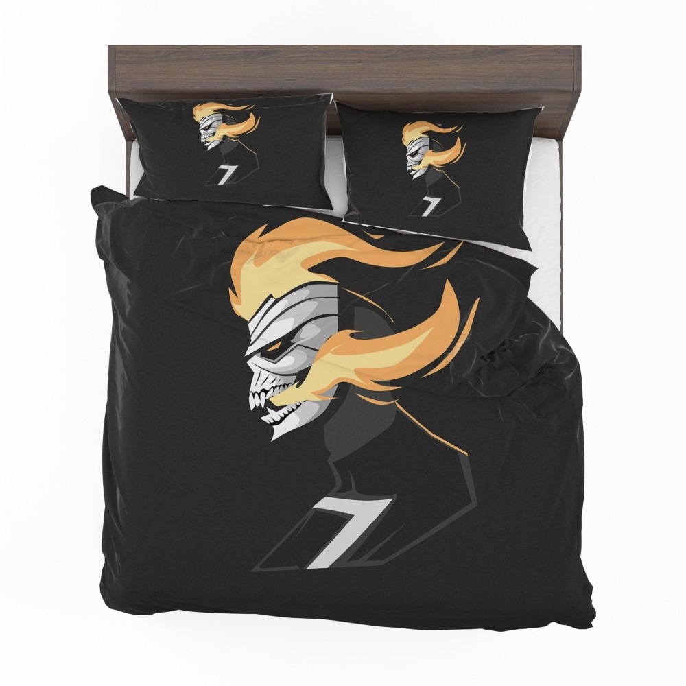 Alternative view of Ghost Rider Movie Fire Minimalist Skull Teeth Bedding Set - Custom Bedding Set