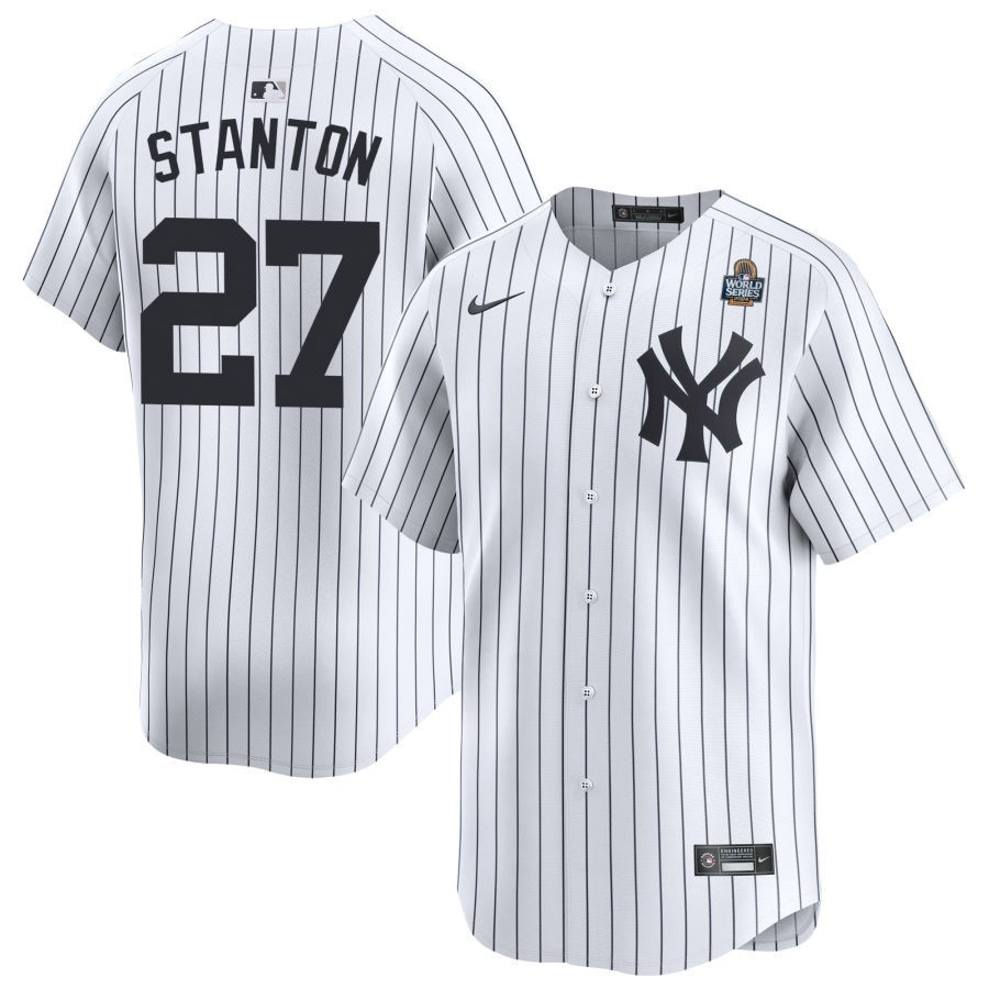 Giancarlo Stanton 27 New York Yankees 2024 World Series Home Limited Player Men Baseball Jersey - White 