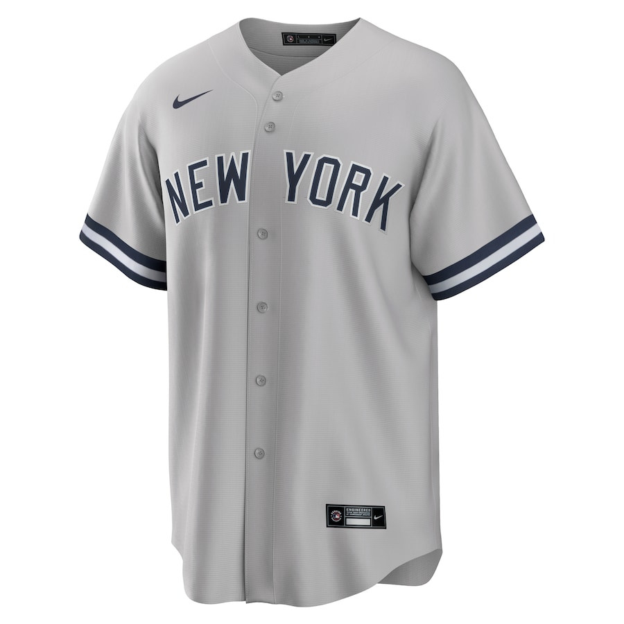 Alternative view of Giancarlo Stanton 27 New York Yankees Road Baseball Jersey - Gray 