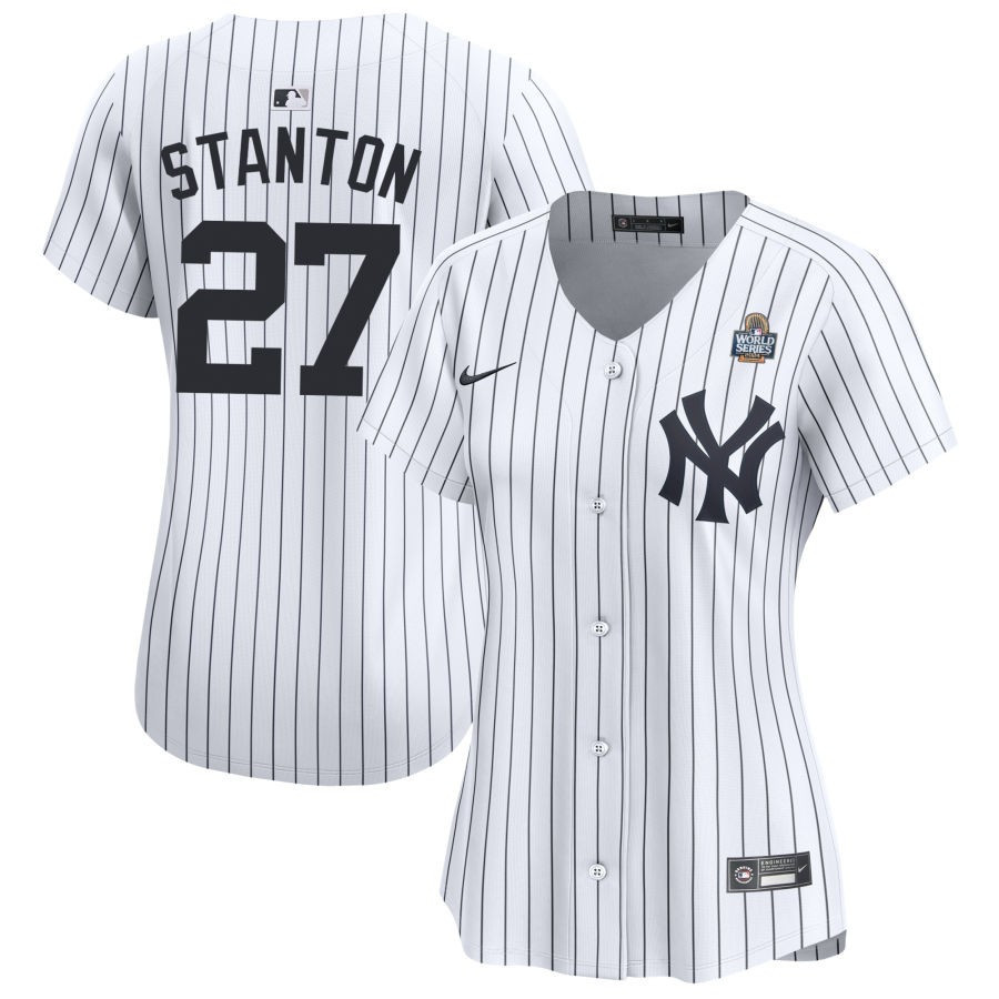 Giancarlo Stanton 27 New York Yankees Women's 2024 World Series Home Limited Baseball Jersey - White 