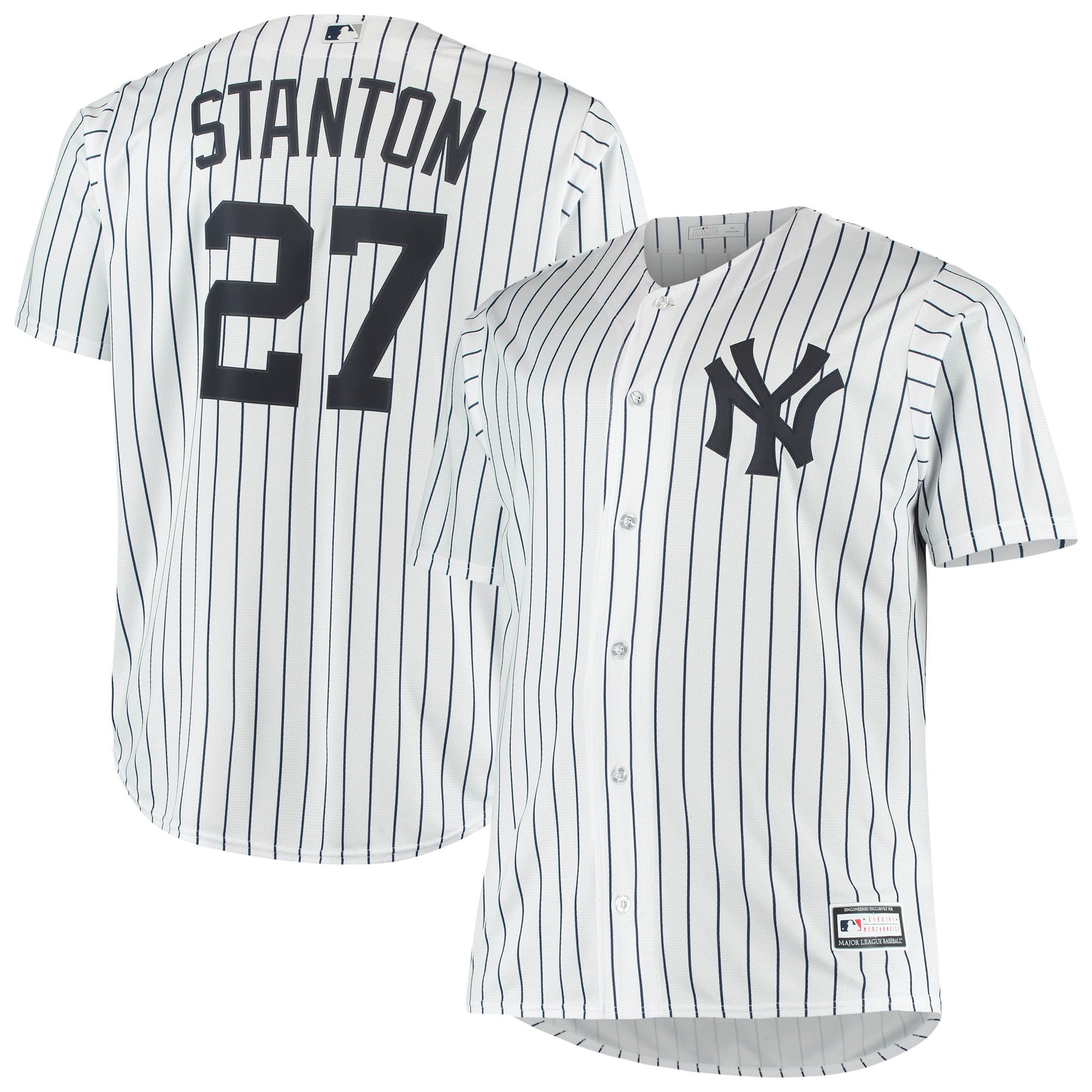 Alternative view of Giancarlo Stanton New York Yankees Big & Tall Replica Player Baseball Jersey - White