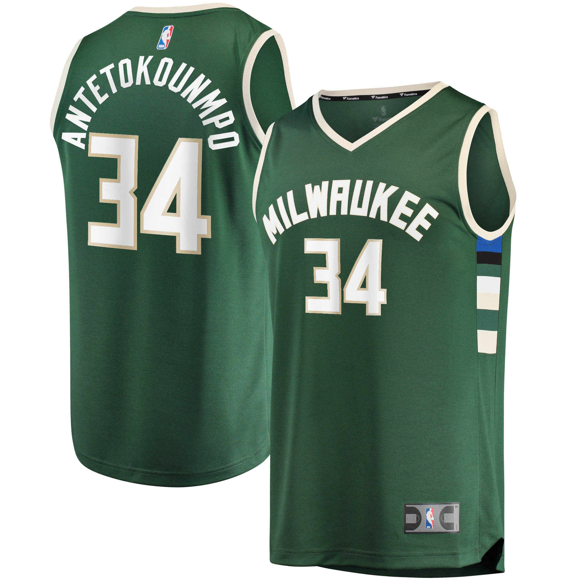 Giannis Antetokounmpo Milwaukee Bucks Fanatics Big & Tall Fast Break Player Basketball Jersey - Hunter Green - Icon Edition
