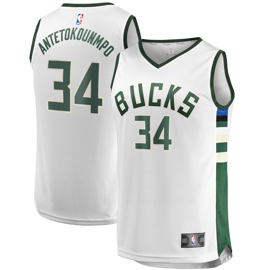 Giannis Antetokounmpo Milwaukee Bucks Fanatics Branded Fast Break Replica Player Basketball Jersey - Association Edition - White