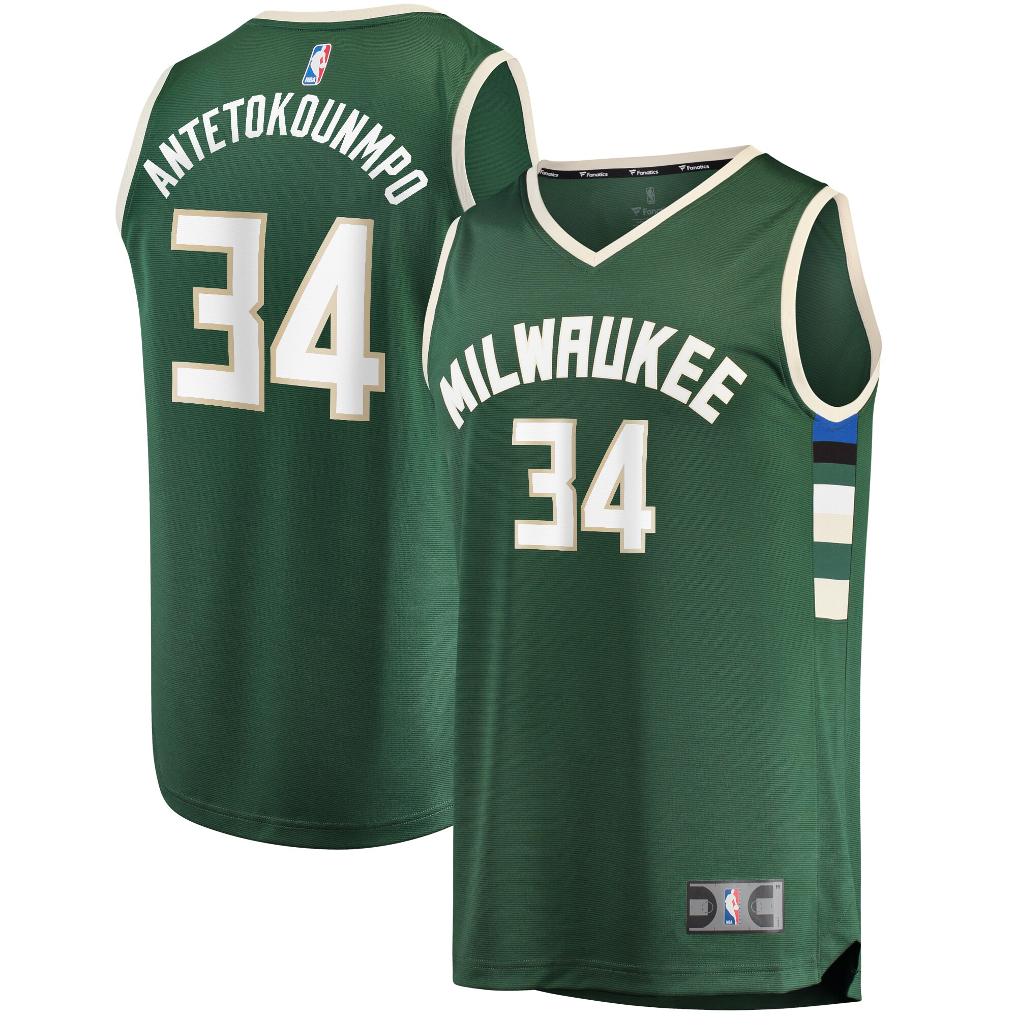 Giannis Antetokounmpo Milwaukee Bucks Fanatics Fast Break Replica Player Basketball Jersey - Icon Edition - Hunter Green