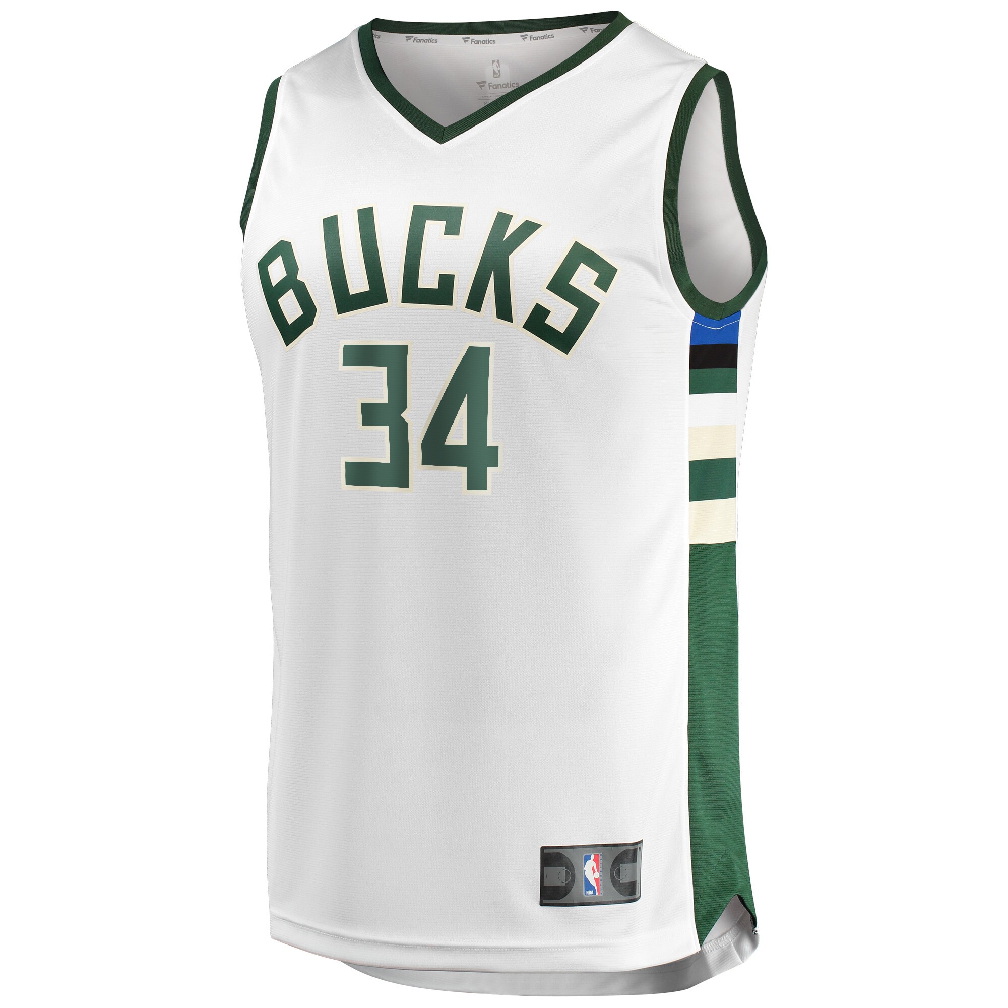Alternative view of Giannis Antetokounmpo Milwaukee Bucks Fanatics Fast Break Replica Player Basketball Jersey – Association Edition – White