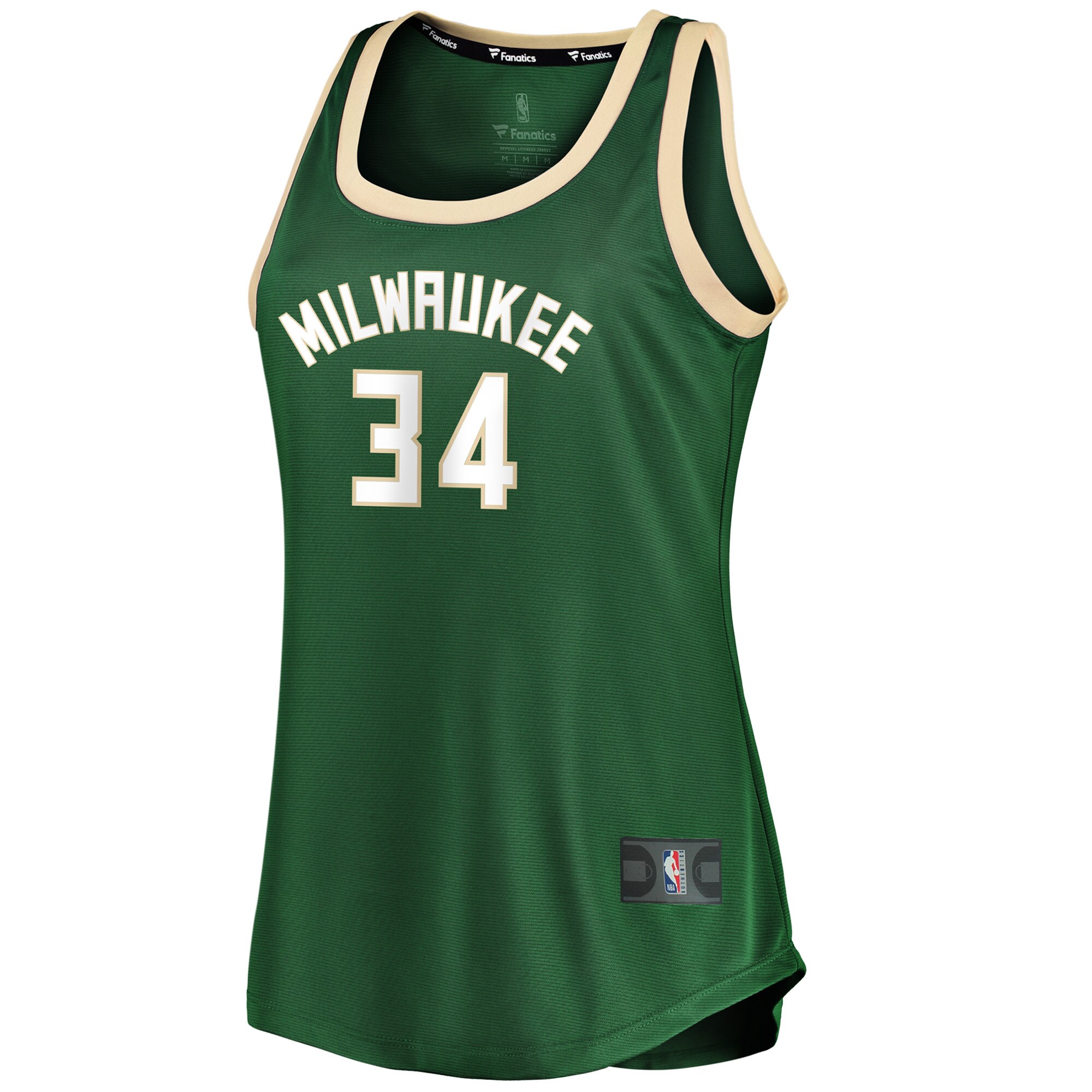 Alternative view of Giannis Antetokounmpo Milwaukee Bucks Fanatics Women's Fast Break Tank Basketball Jersey - Icon Edition - Hunter Green