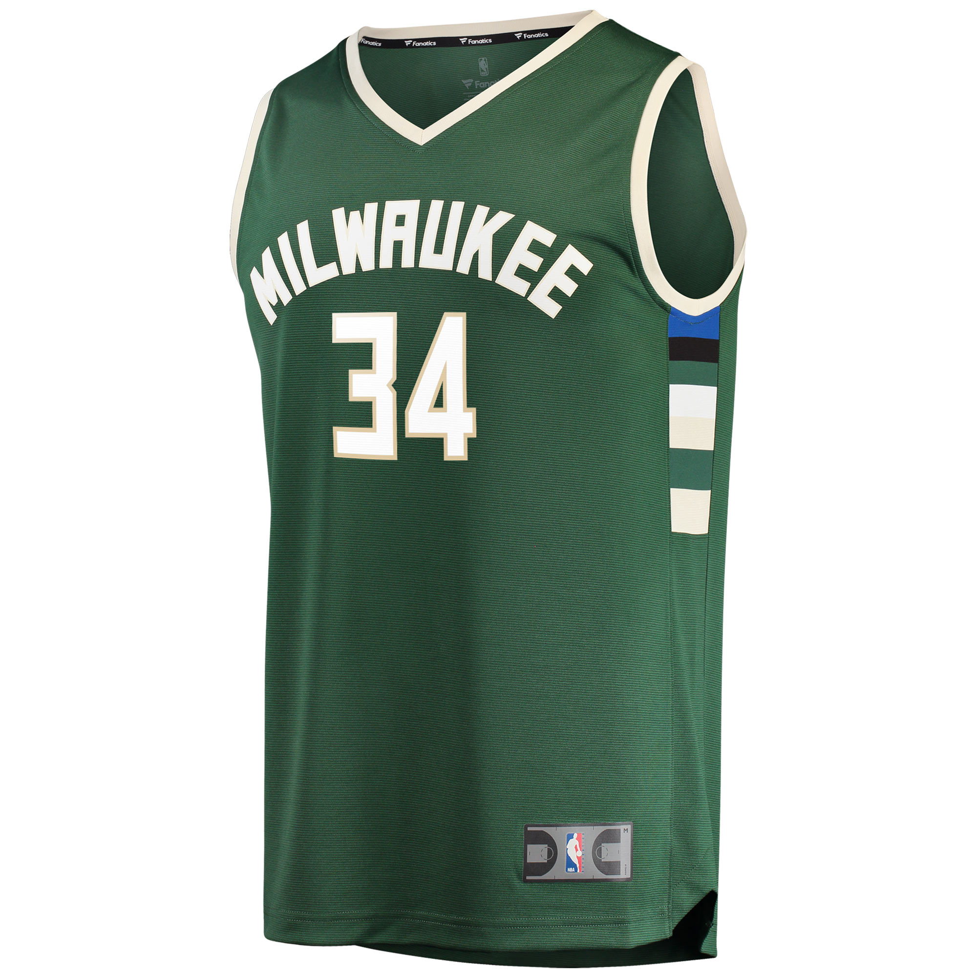 Alternative view of Giannis Antetokounmpo Milwaukee Bucks Fanatics Youth Fast Break Player Basketball Jersey Green - Icon Edition