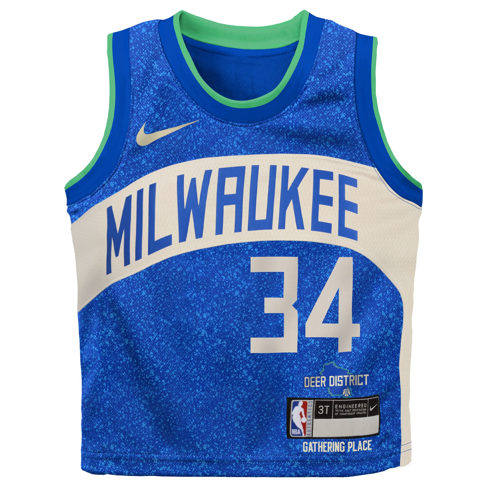 Alternative view of Giannis Antetokounmpo Milwaukee Bucks Infant Swingman Replica Basketball Jersey - City Edition - Royal