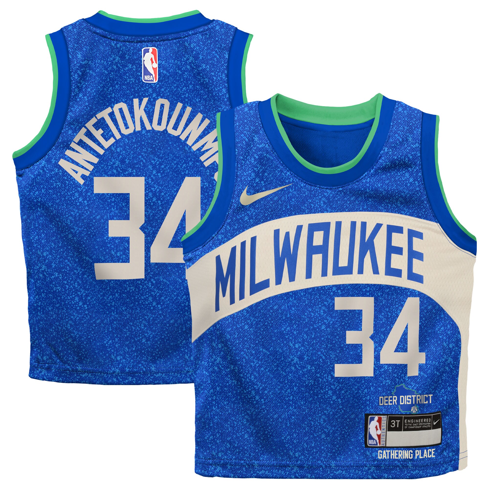 Giannis Antetokounmpo Milwaukee Bucks Infant Swingman Replica Basketball Jersey - City Edition - Royal
