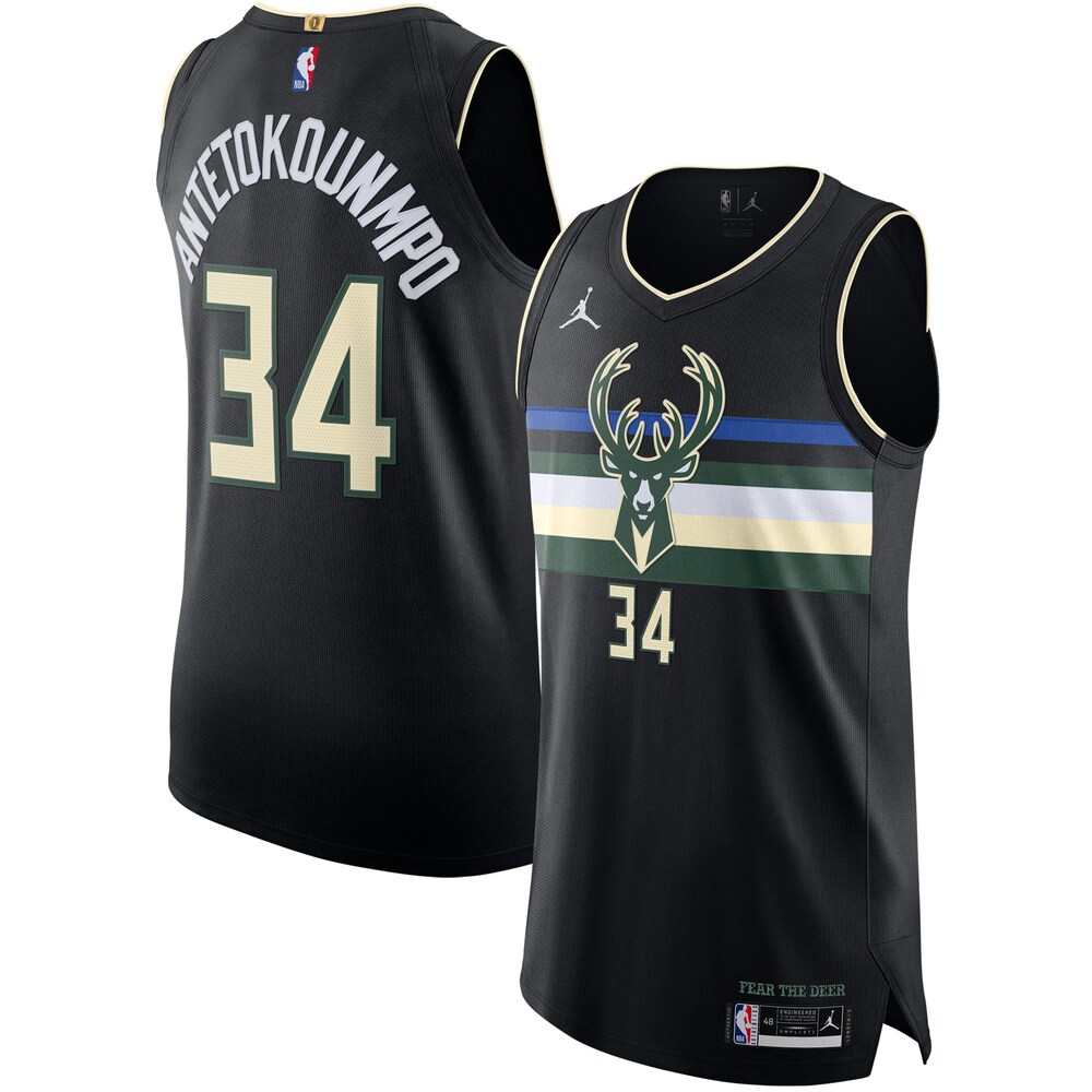 Giannis Antetokounmpo Milwaukee Bucks Jordan Brand 2020/21 Swingman Basketball Jersey - Statement Edition - Black