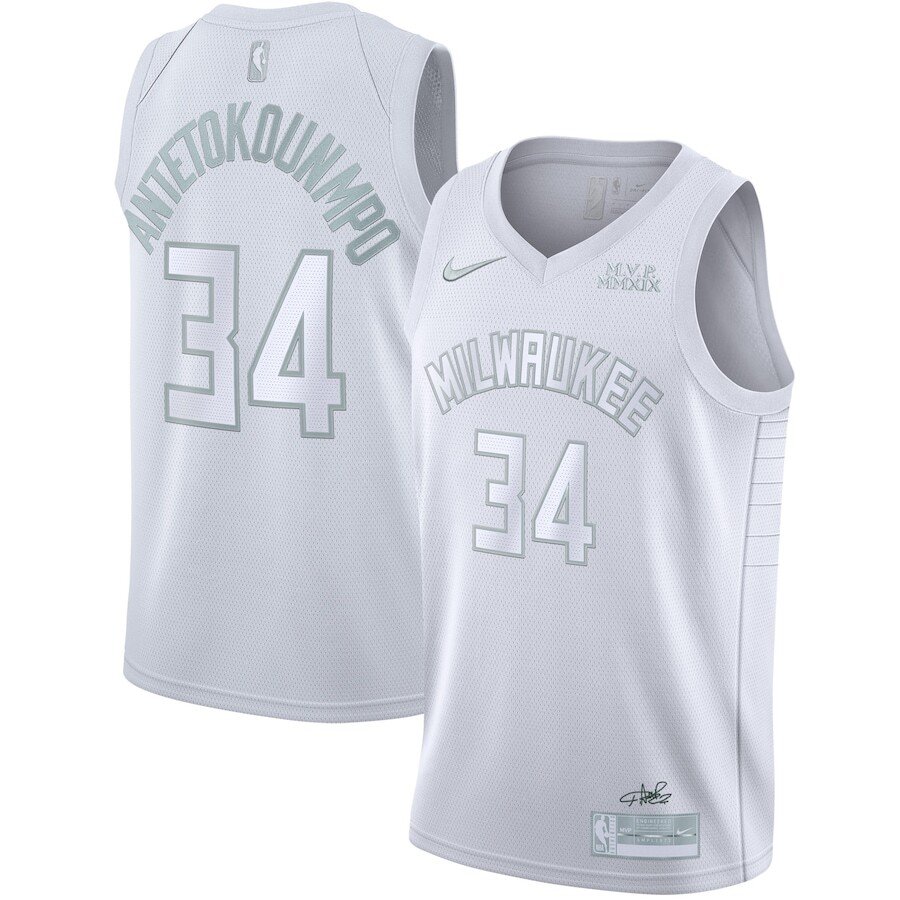 Giannis Antetokounmpo Milwaukee Bucks Mvp Authentic Performance Basketball Jersey - White