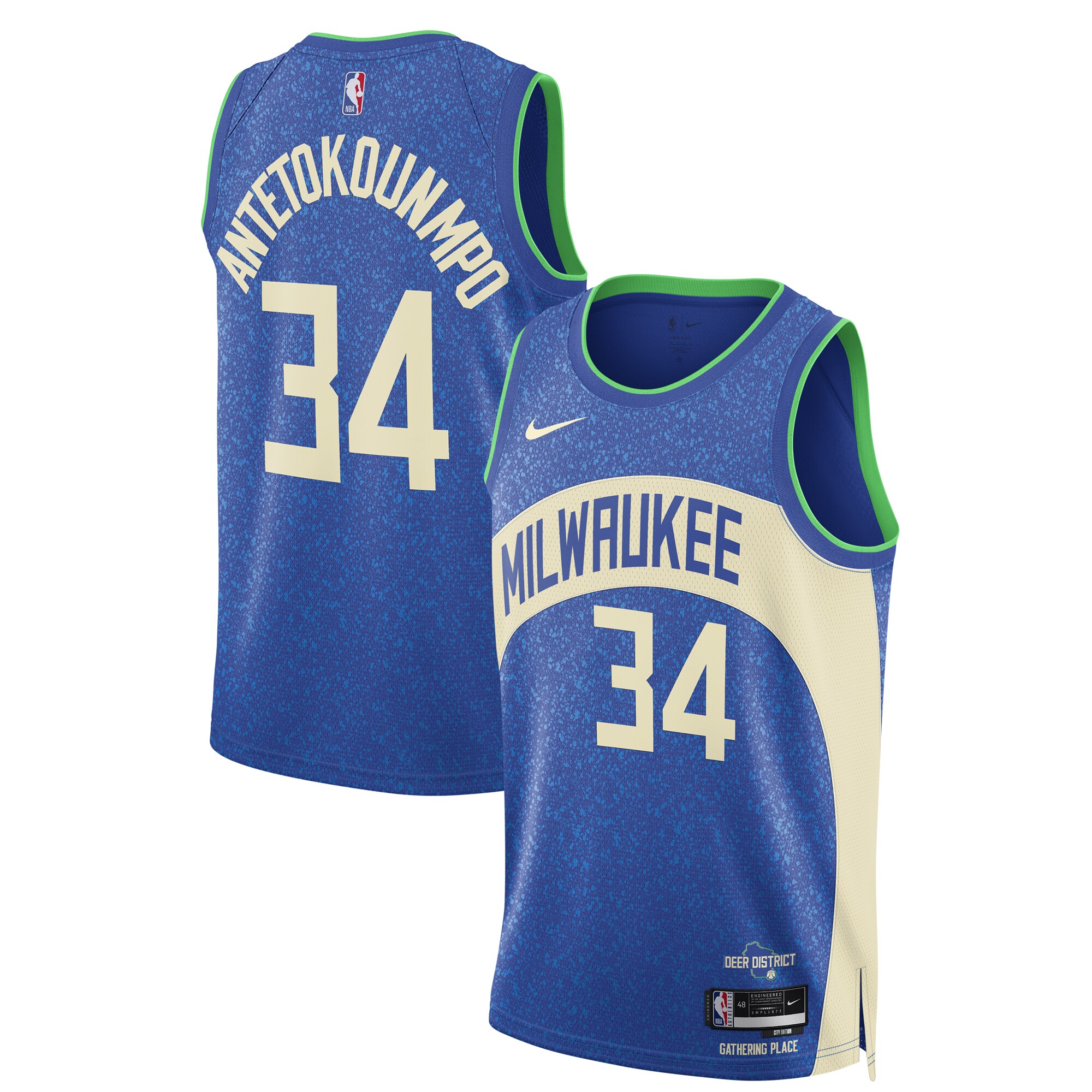 Giannis Antetokounmpo Milwaukee Bucks Unisex 2023/24 Swingman Basketball Jersey - Blue - City Edition