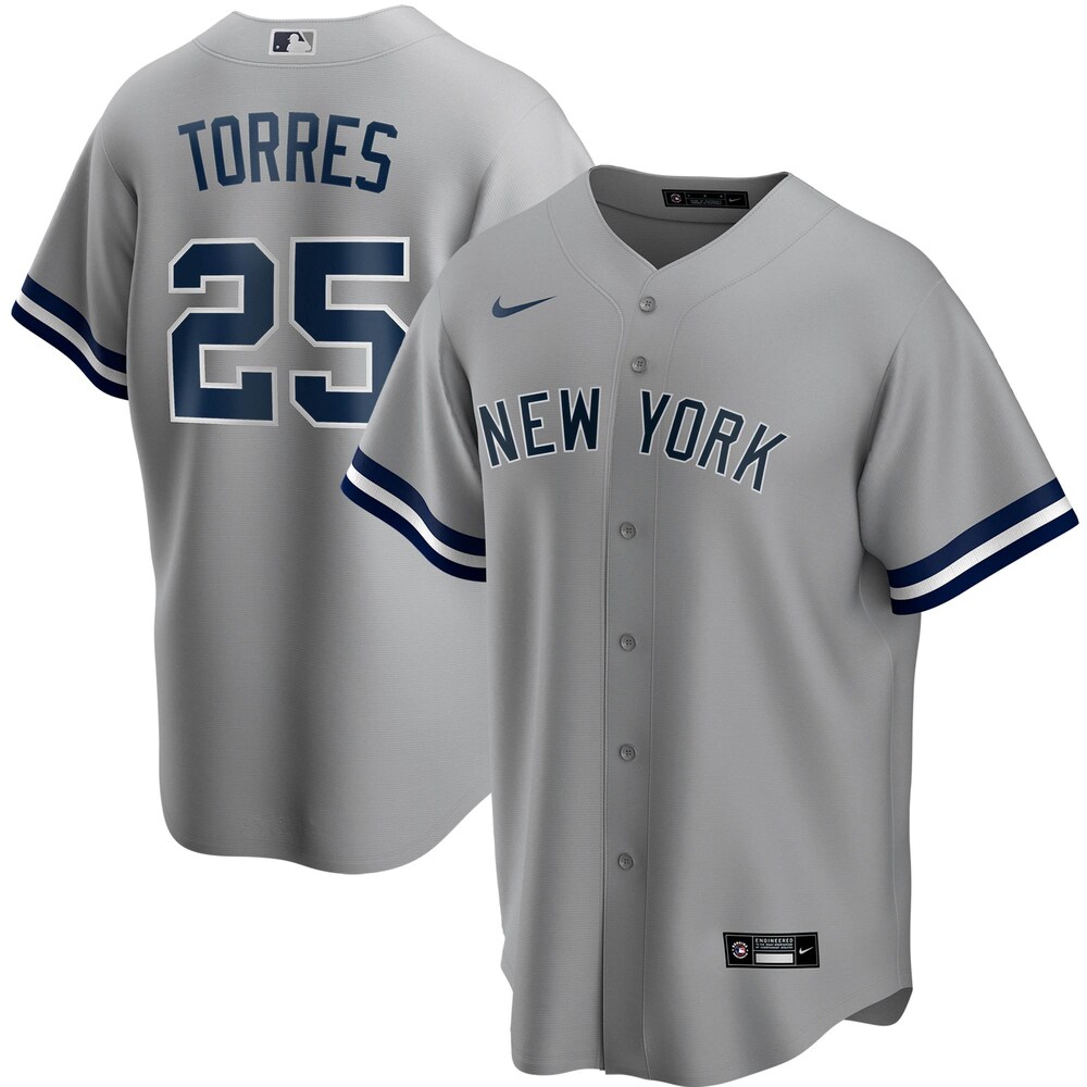 Gleyber Torres New York Yankees Road 2020 Player Name Baseball Jersey - Gray