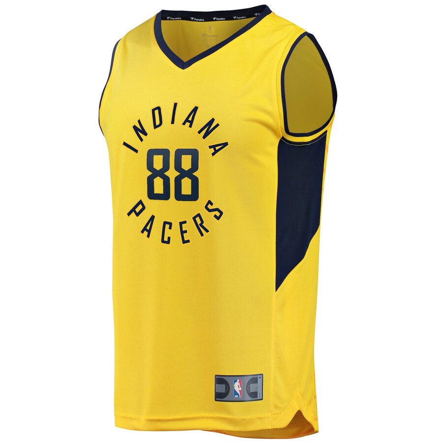 Alternative view of Goga Bitadze Indiana Pacers Fanatics Branded Fast Break Player Replica Basketball Jersey – Statement Edition – Gold